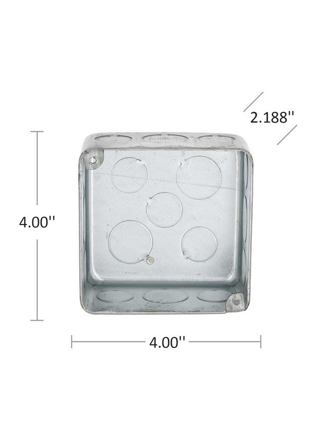 راكو صندوق Hubbell-Raco 239 مربع بقياس 4 بوصات، أحد عشر فتحة 1/2 وخمس فتحات 3/4 بوصة، مرسوم، بعمق 2-1/8 بوصة، رمادي