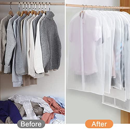 YYDSLEE Clear Garment Bags for Hanging Clothes, Set of 12 Suit Bags Dust-Resistant Clothes Cover Bags PEVA Breathable Clothes Protectors with Full Zipper for Closet Storage, 24” x 40”/47”/55” - Image 3