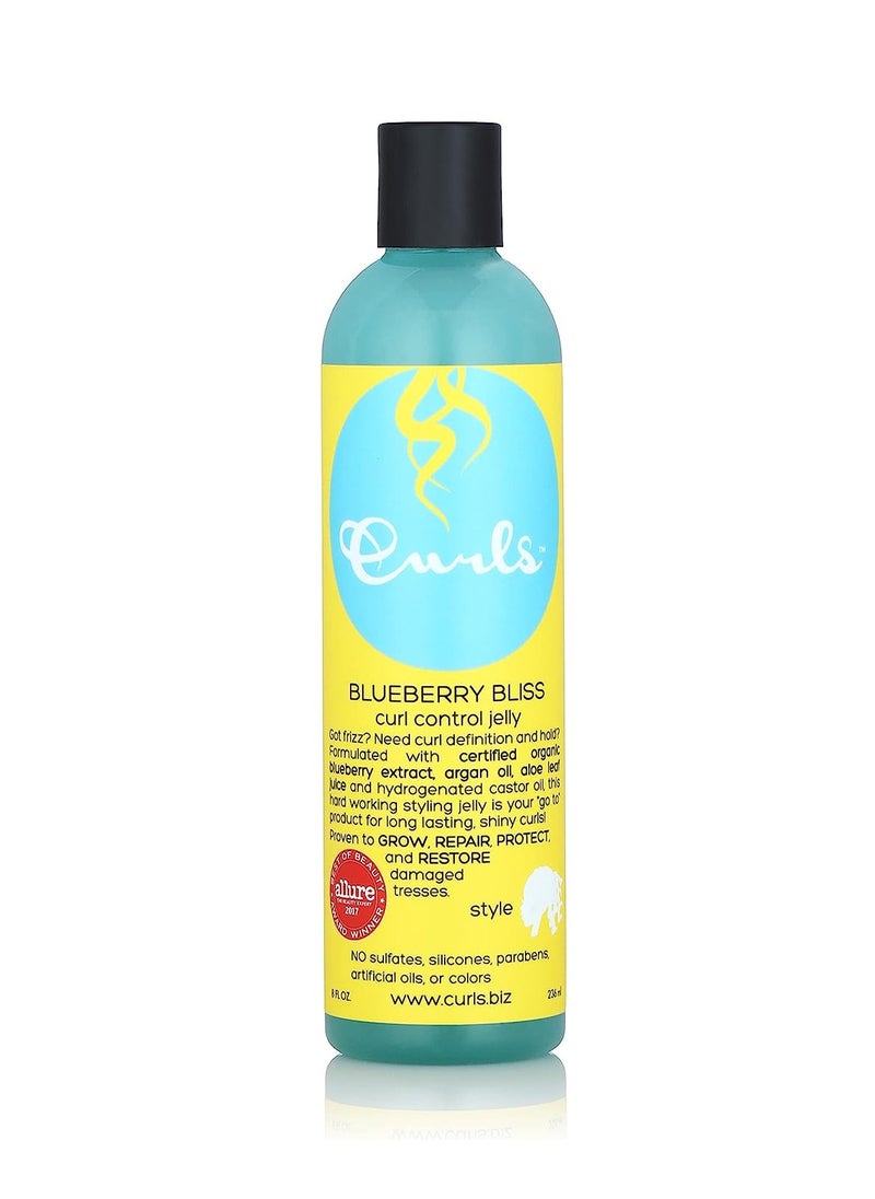 Curls Curls Blueberry Bliss Control Jelly - 8 oz, Define & Defrizz, Wash and Go's, Twist Outs & Braid Outs, for Wavy, Curly, and Coily Hair Types  - Image 1