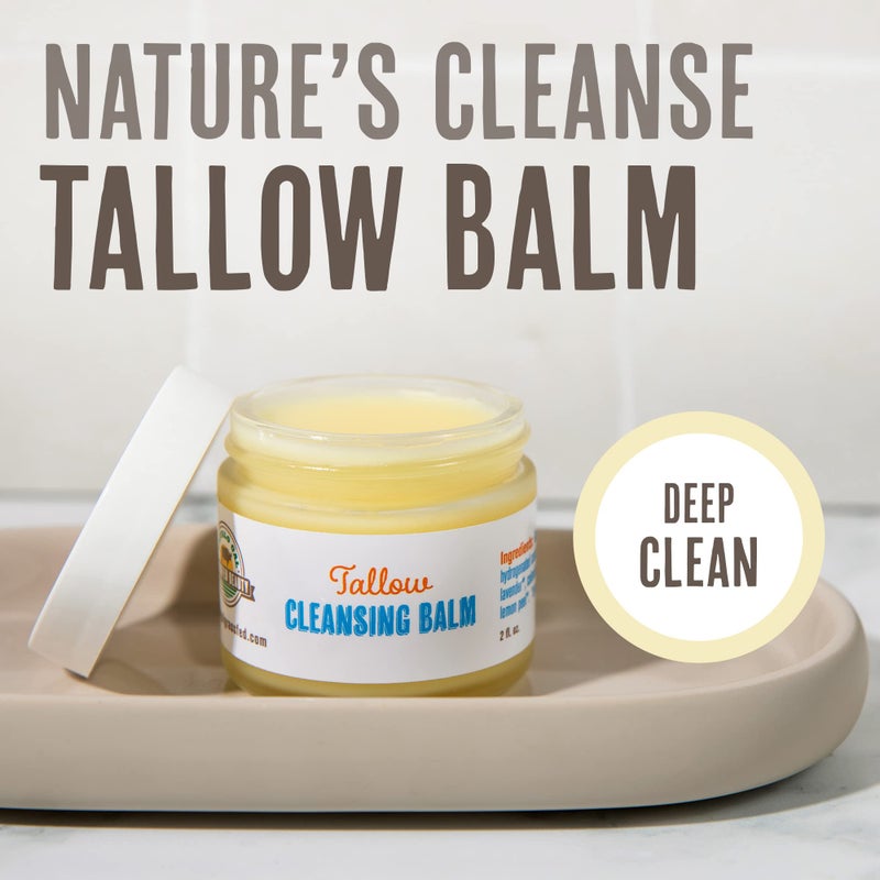 Buffalo Gal Grassfed Beauty - Tallow Cleansing Balm, All-Natural Make Up Remover Balm, Handcrafted Cleansing Balm Make Up Remover, Safe for All Skin Types, 2 oz - Image 2
