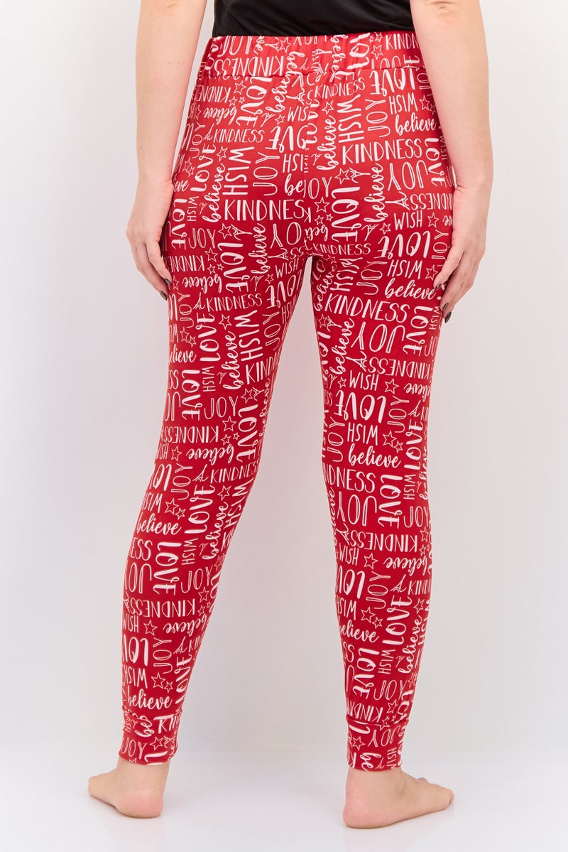 French Affair Women Allover Print Drawstring Nightwear Pajama, Multicolor - Image 3