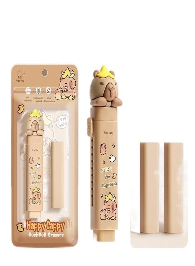 Funspark Cartoon Shaped Cute Erasers Push Pull Design Retractable Erasers Pastel Aesthetic Pencil Eraser Cute Rubber for Kids Students School Office Stationery - Image 1