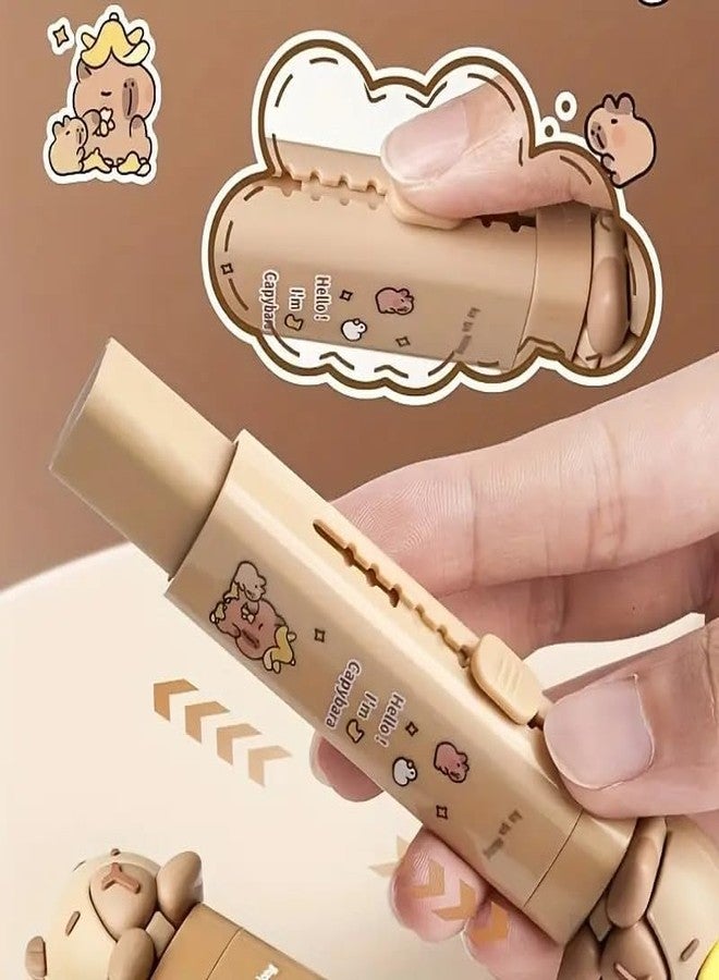 Funspark Cartoon Shaped Cute Erasers Push Pull Design Retractable Erasers Pastel Aesthetic Pencil Eraser Cute Rubber for Kids Students School Office Stationery - Image 5