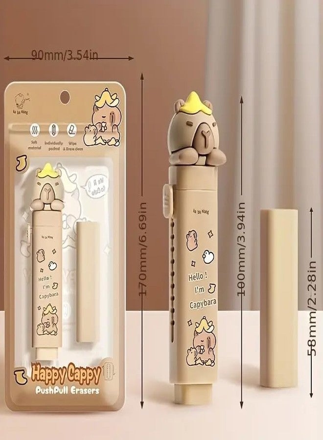 Funspark Cartoon Shaped Cute Erasers Push Pull Design Retractable Erasers Pastel Aesthetic Pencil Eraser Cute Rubber for Kids Students School Office Stationery - Image 2