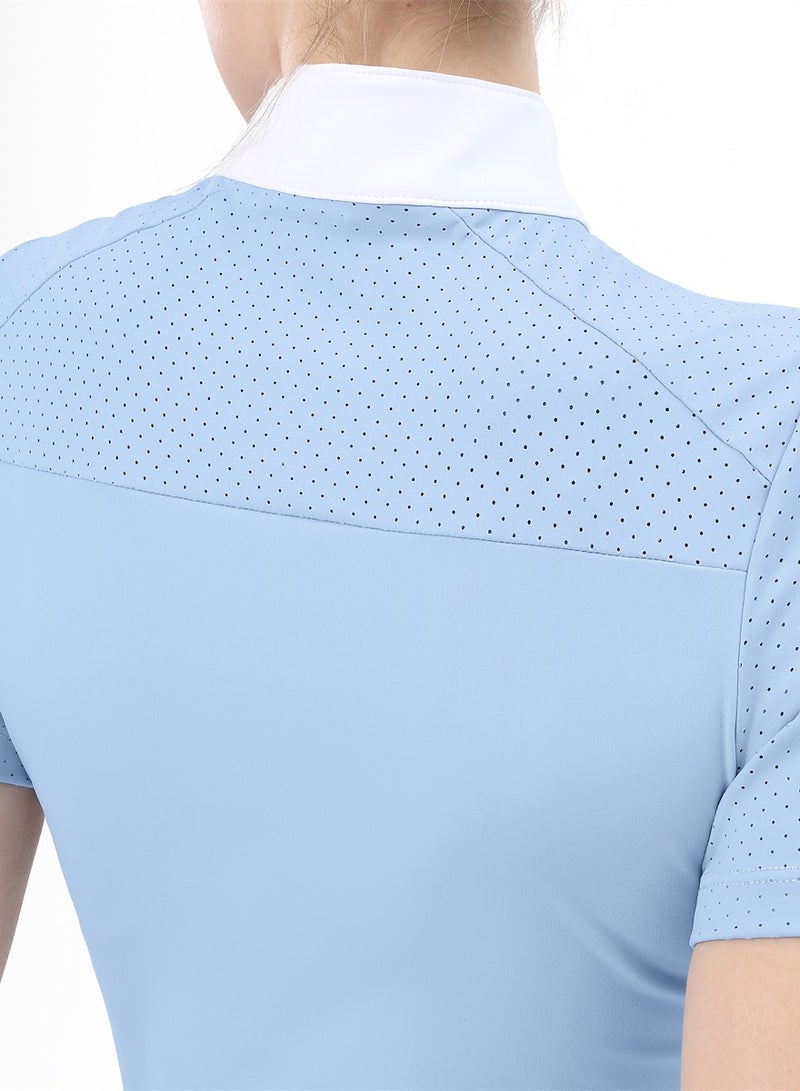 general Women Short Sleeve Equestrian T-shirts Summer Breathable Riding Horse Tops with M Pattern Equestrian Clothes - Image 4