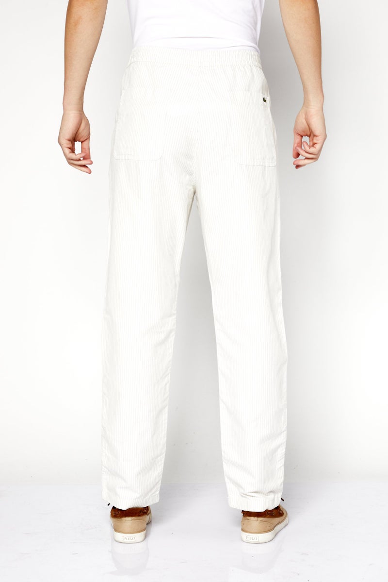 LACOSTE Men Regular Fit Stripe No Stretch Chinos, Off White  - Image 2