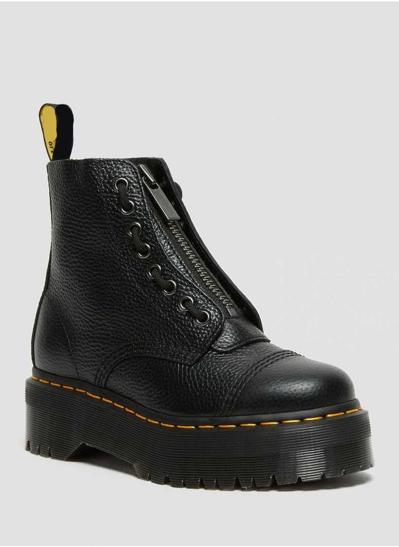 Loquat Motorcycle Ankle Platform Boots  Black  - Image 2