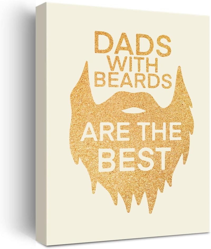 JerLoe Gold Foil Canvas Wall Art - Dads with Beards - Image 1