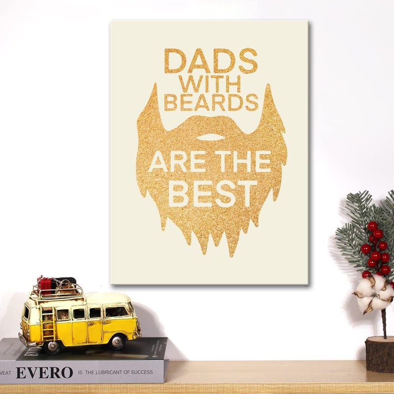 JerLoe Gold Foil Canvas Wall Art - Dads with Beards - Image 5