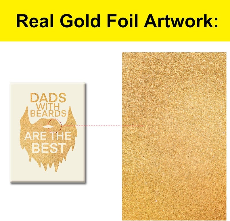 JerLoe Gold Foil Canvas Wall Art - Dads with Beards - Image 3