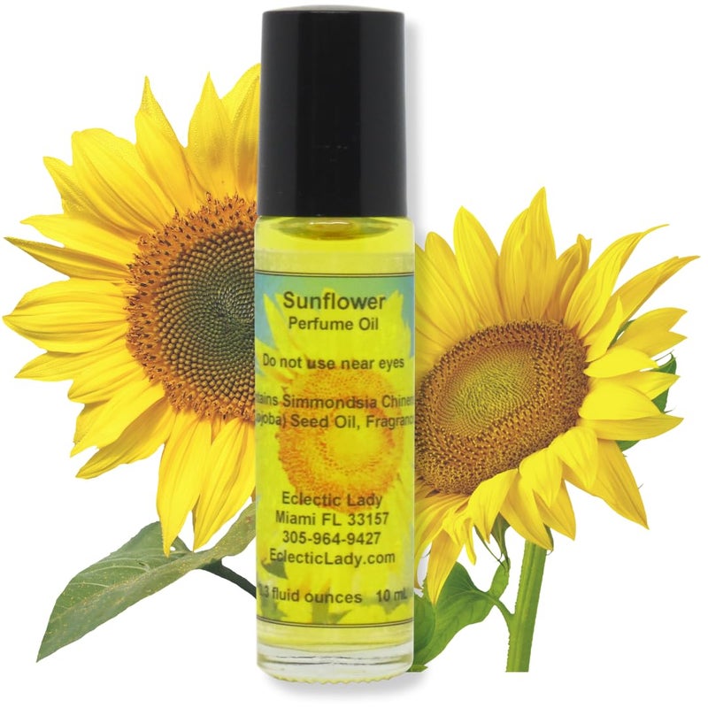 Sunflower Perfume Oil 03 Oz Portable RollOn Fragrance with LongLasting Scent Delightful Essential Oils and Jojoba Oil For Daily Use
