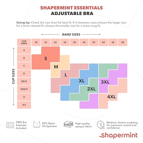 SHAPERMINT Bras for Women No Underwire - Seamless Bras for Women, Wireless Bra, Adjustable Plus Size Bra Beige - Image 3