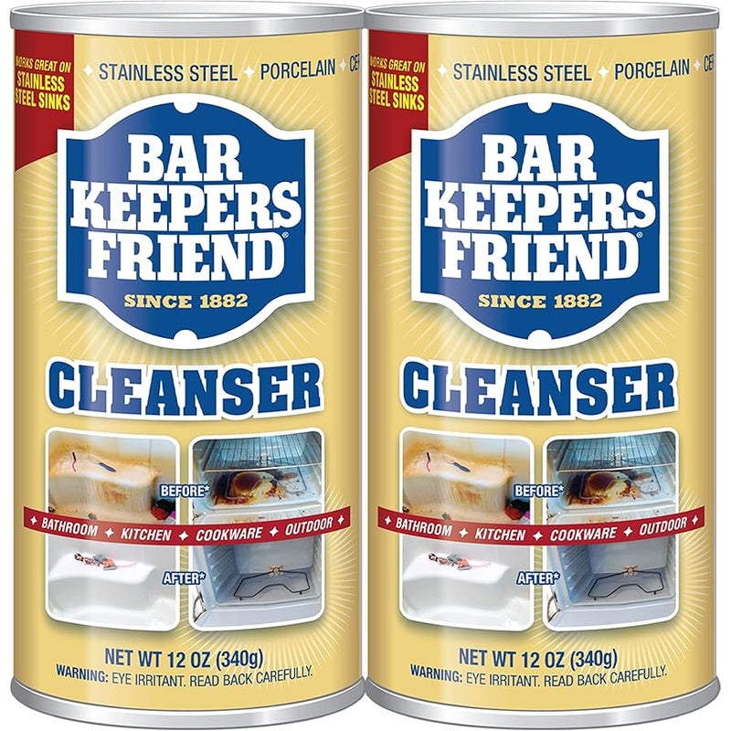 Arabest Powder Cleanser 12 Oz - Multipurpose Cleaner & Stain Remover - Bathroom, Kitchen & Outdoor Use - for Stainless Steel, Aluminum, Brass, Ceramic, Porcelain, Bronze and More (2 Pack) - Image 1