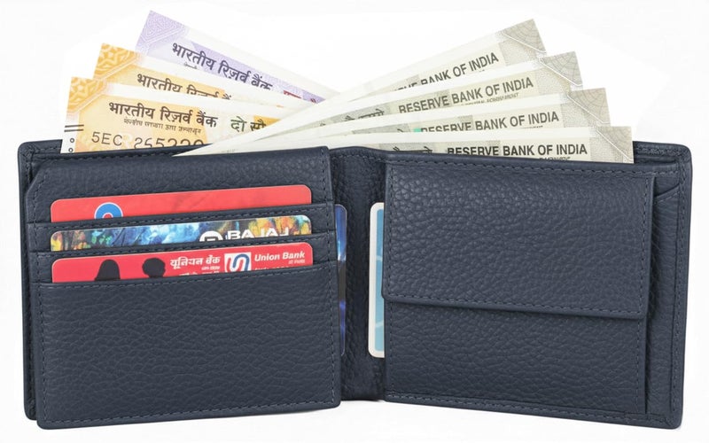 NAPA HIDE Leather Wallet for Men (Blue) - Image 4