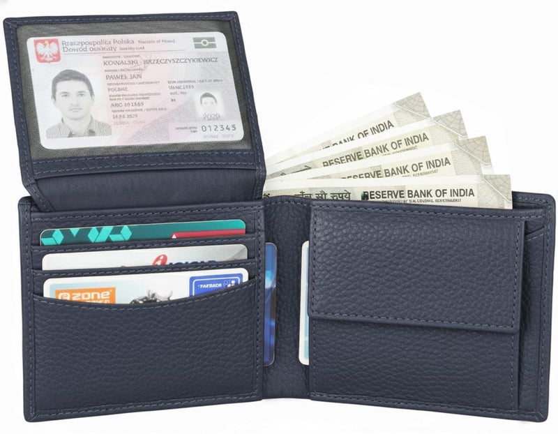 NAPA HIDE Leather Wallet for Men (Blue) - Image 3