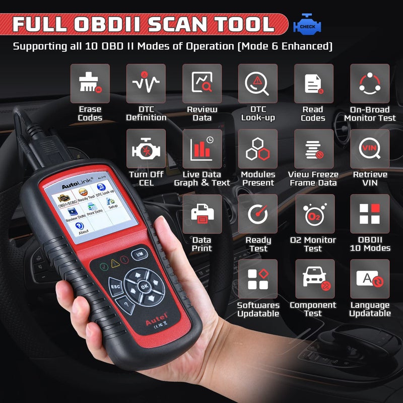 Autel Autolink Al519 Obd2 Scanner Enhanced Mode 6 Car Diagnostic Tool Check Engine Code Reader Can Scan Tool  Advanced Ver. Of Al319 - Image 2