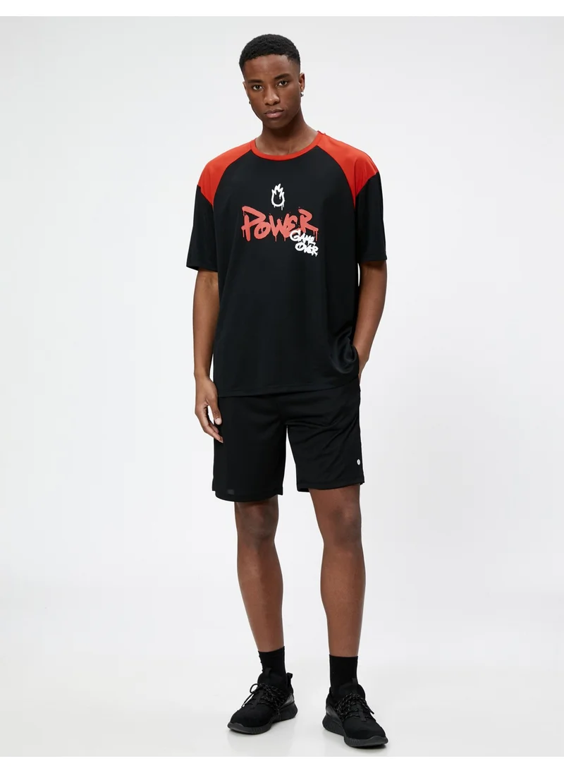 كوتون Sports Oversize T-Shirt Slogan Printed Crew Neck Half Sleeve