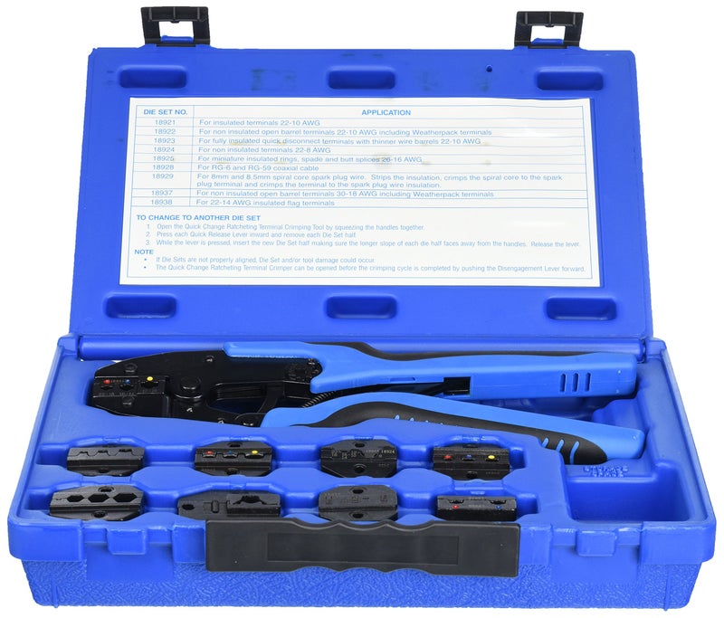 Tool Aid SG Tool Aid SGT18980 Ratcheting Terminal Crimping Kit (Quick Change with 9 Die Sets) - Image 5
