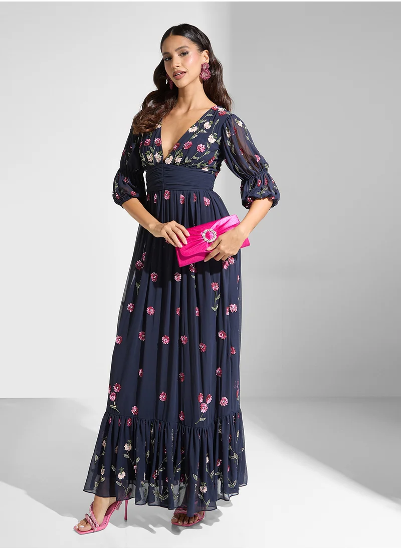 فروك اند فرل Embellished V-Neck Dress