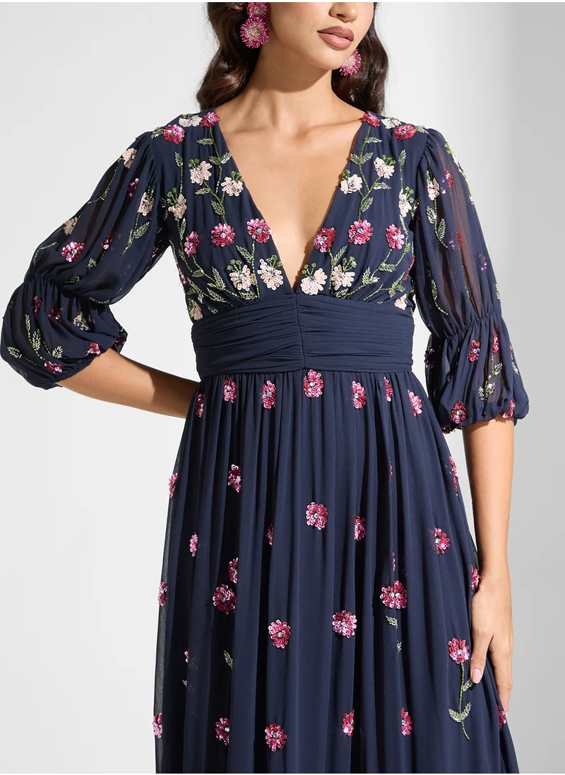 فروك اند فرل Embellished V-Neck Dress