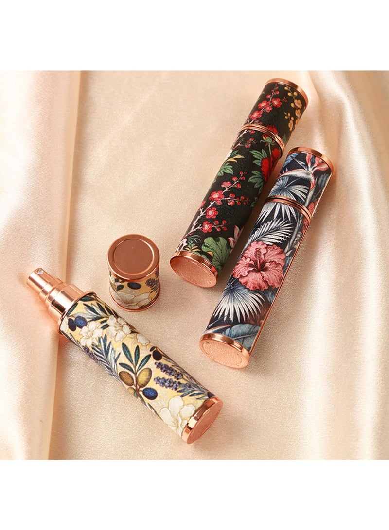 YOUGE 5 Pieces High Quality Luxury PU Leather Portable Refillable Perfume Atomizer Bottles, 10ML Different Color Refillable Spray Bottles, Atomizer Perfume Bottles, Travel Spray Fragrance Atomizer - Image 2