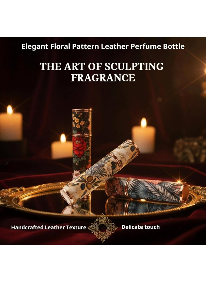 YOUGE 5 Pieces High Quality Luxury PU Leather Portable Refillable Perfume Atomizer Bottles, 10ML Different Color Refillable Spray Bottles, Atomizer Perfume Bottles, Travel Spray Fragrance Atomizer - Image 4