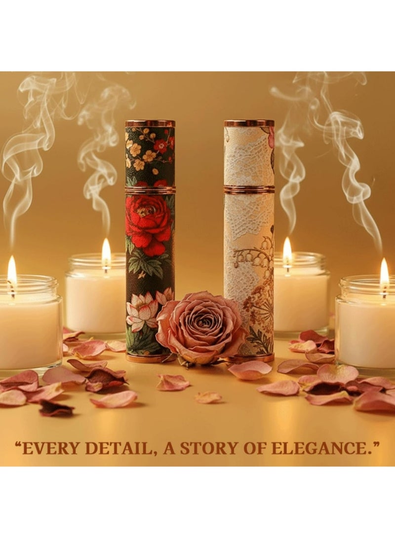 YOUGE 5 Pieces High Quality Luxury PU Leather Portable Refillable Perfume Atomizer Bottles, 10ML Different Color Refillable Spray Bottles, Atomizer Perfume Bottles, Travel Spray Fragrance Atomizer - Image 5