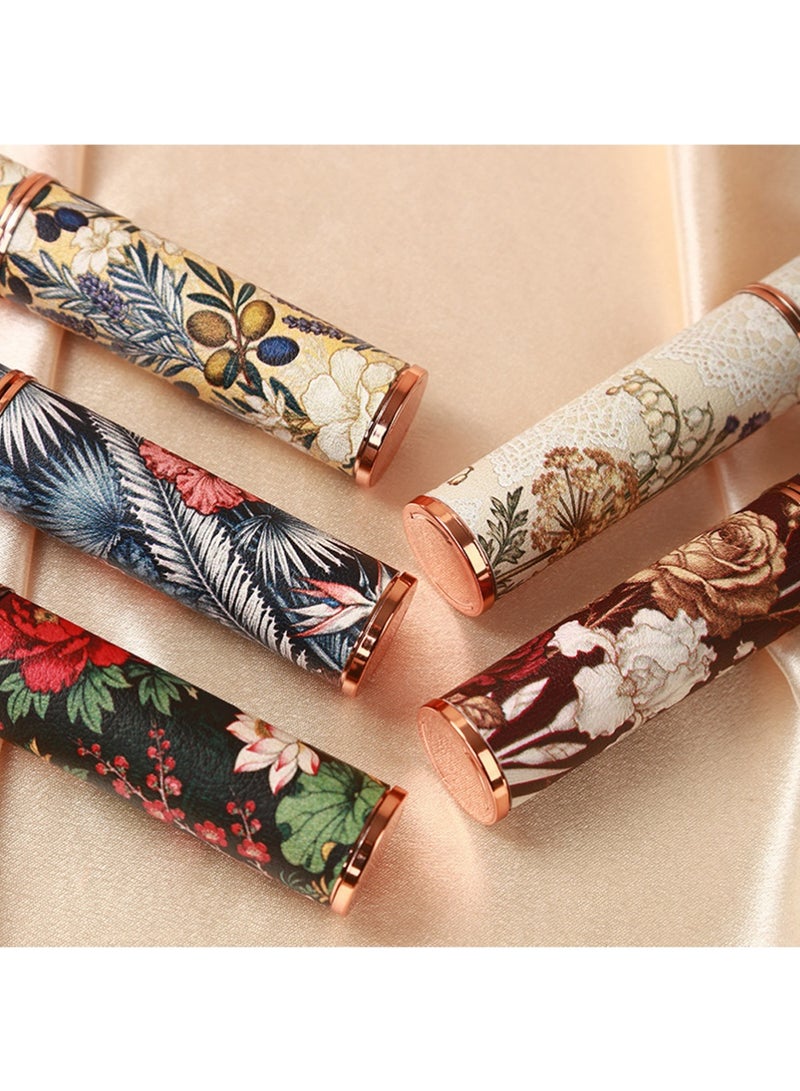YOUGE 5 Pieces High Quality Luxury PU Leather Portable Refillable Perfume Atomizer Bottles, 10ML Different Color Refillable Spray Bottles, Atomizer Perfume Bottles, Travel Spray Fragrance Atomizer - Image 3