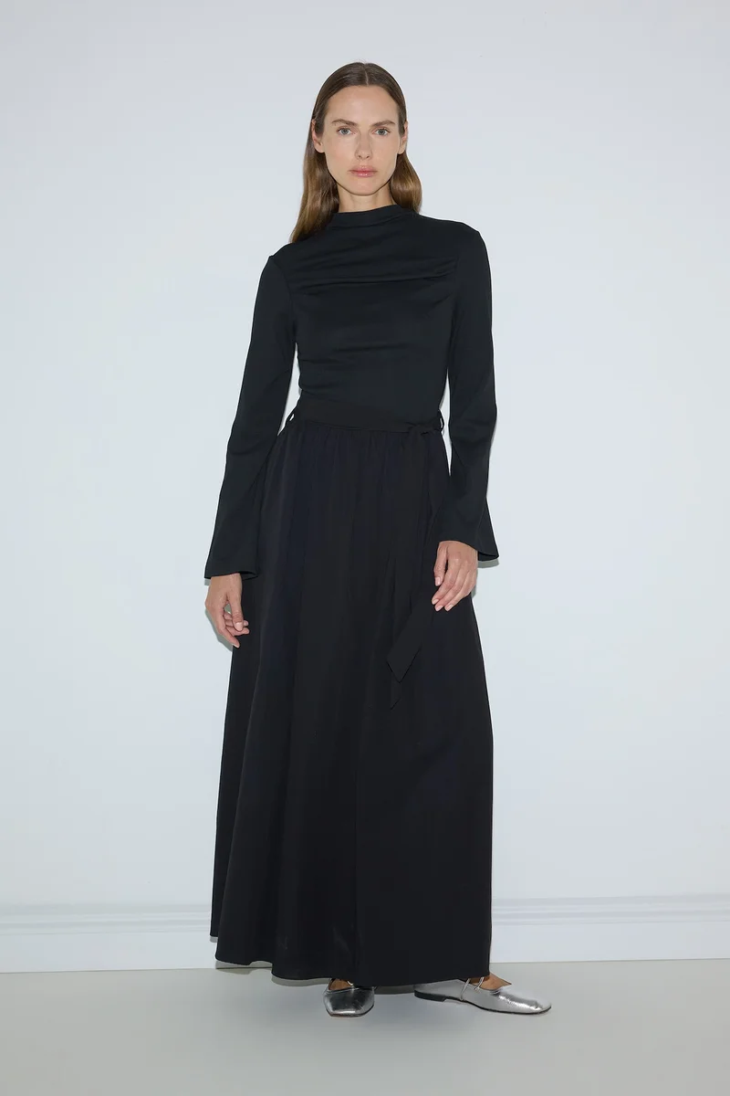 Mock Neck Cotton Dress