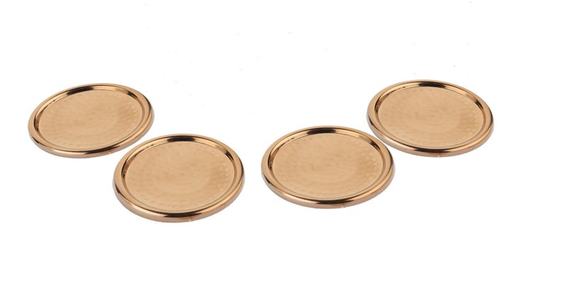 Steren Impex | Stainless Steel Drink Coaster, Insulated Mat Base Heat Resistant - Copper (Pack of 4) - Image 1