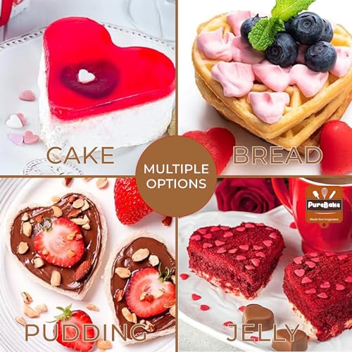 PureBake Premium SGS Certified- Silicone Heart Cake Mould for Baking, Bakeware Pan, 7 Inch / 17 cm BPA-Free, Microwave Safe, Easy Release, Silicone Cake Mold Baking Bakeware Pan Heart - Image 5