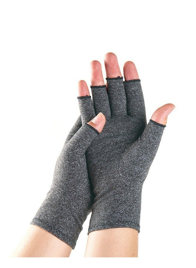 Arthritis Compression Gloves for Women & Men for Arthritis Hand Pain Relief, Half-Finger Cycling Gloves Compression Gloves(L) - Image 1