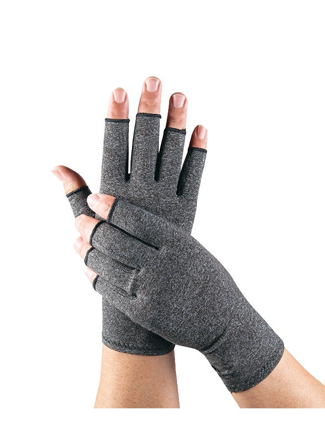 Arthritis Compression Gloves for Women & Men for Arthritis Hand Pain Relief, Half-Finger Cycling Gloves Compression Gloves(L) - Image 2