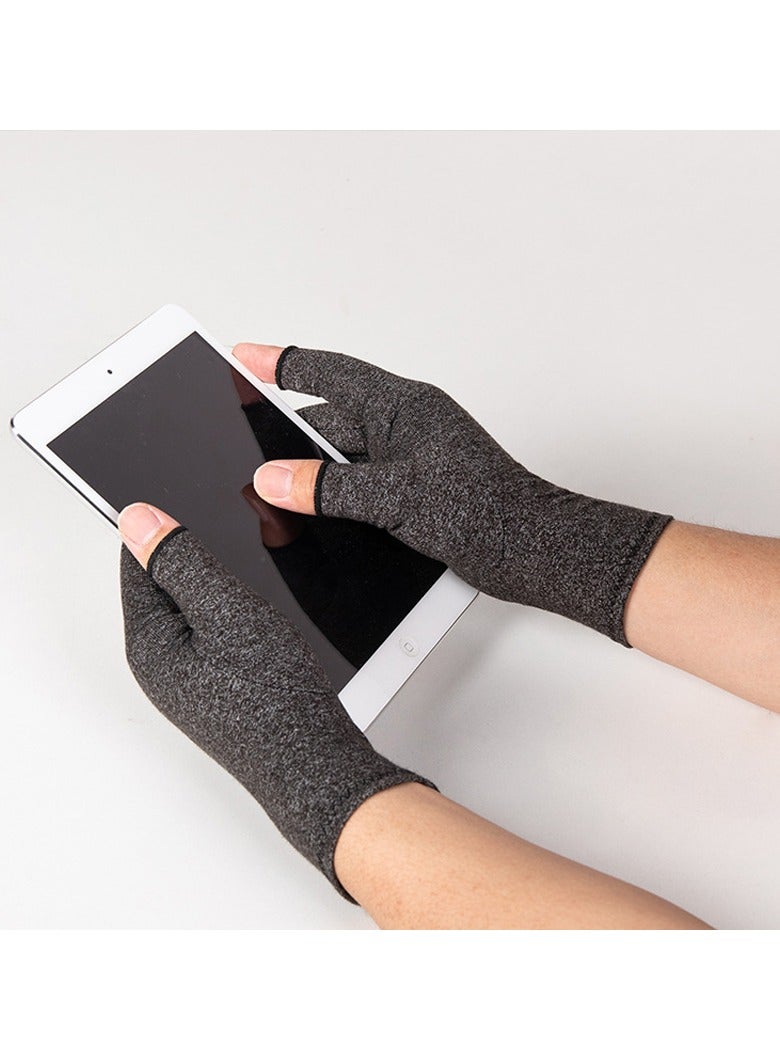 Arthritis Compression Gloves for Women & Men for Arthritis Hand Pain Relief, Half-Finger Cycling Gloves Compression Gloves(L) - Image 3