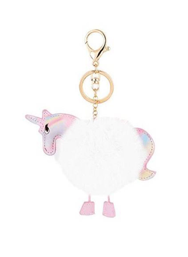 NIBEMINENT Cute Pom Fur Ball Rhinestone Key Chain