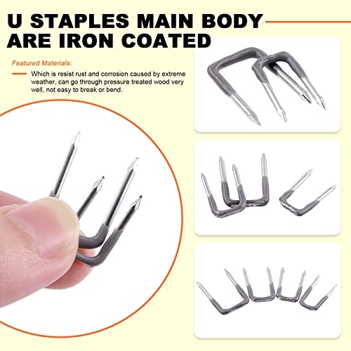 Tanstic 540 Pcs Insulated U Staple Nail Assortment Set with Storage Case, 4 Sizes Metal Cable Staple for Wood Fixing Wires Cables - Image 4