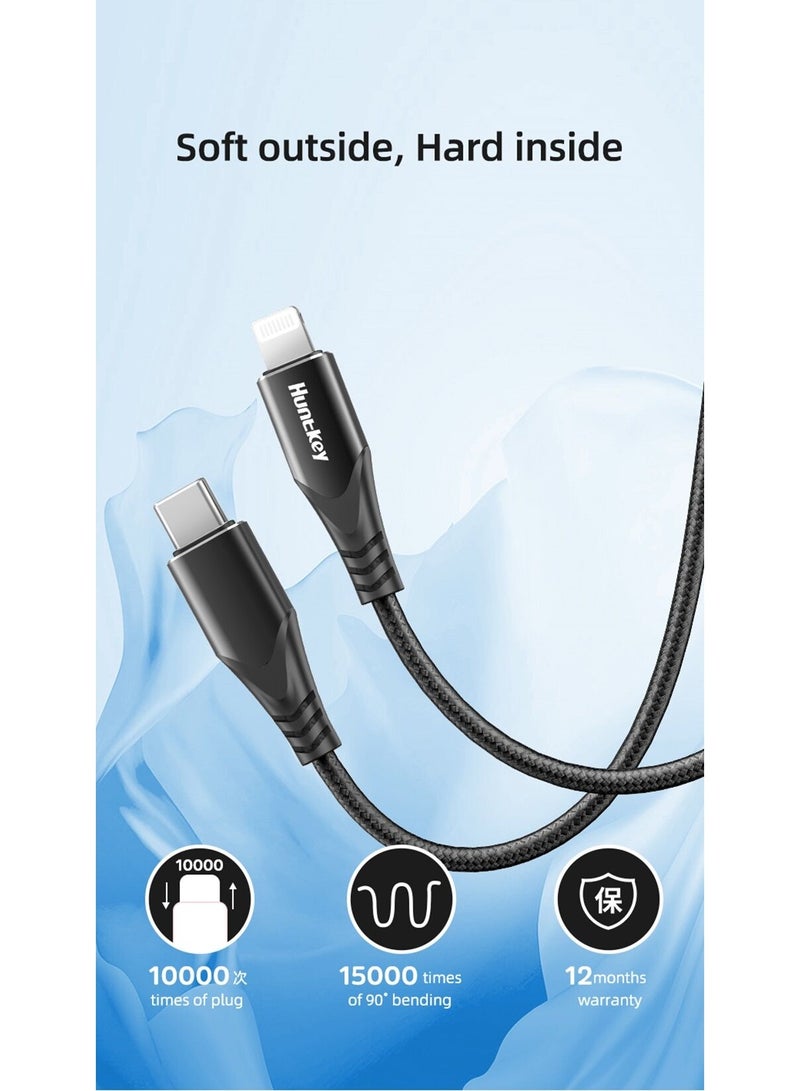 Huntkey USB-C to Lightning Cable 1.5 meter - Image 3