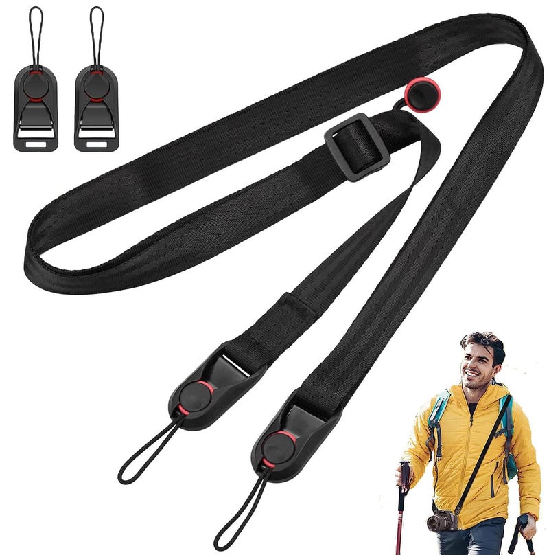 squishy Camera Belt, Camera Strap, Camera Belt Strap with Quick Release Buckles, Adjustable Shoulder Strap for DSLR Cameras, Ideal for Travel, Outdoor Photography (Black（3PCS) - Image 1