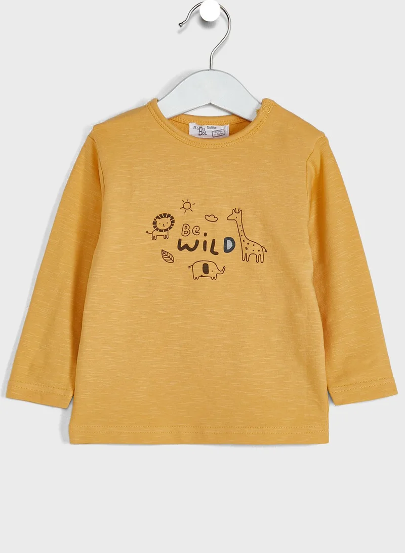 Babybol Infant Printed T-Shirt & Sweatpants Set