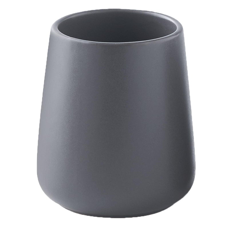 Grey Toothbrush Holder for Bathroom Ceramic Tooth Brushing Holders Toothpaste Holder Reusable Toothbrush Mouthwash Cup SpaceSaving Design for Bathroom Countertop