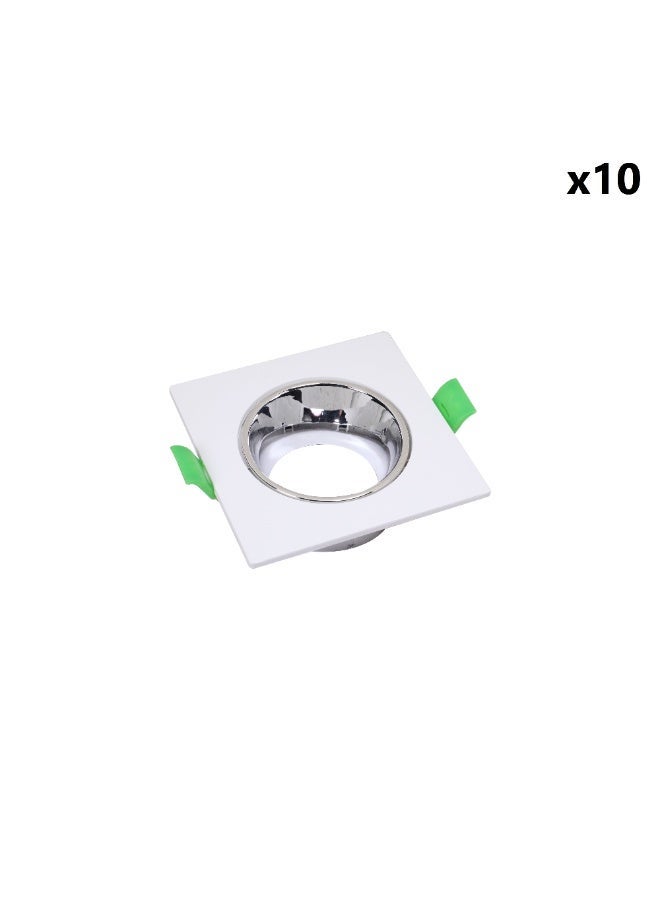 Jana Light Square Shiny Silver White adjustable SpotLight Frame quantity 10 - Image 1