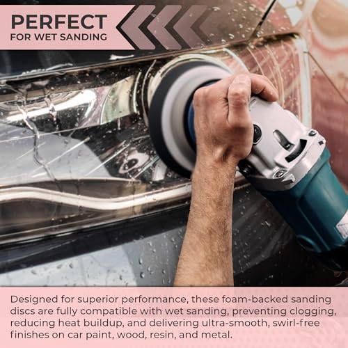 Sunmight Sunfoam Grip No Hole 3 Inch Sanding Discs - 1000 Grit Wet Dry Sandpaper for Car Paint, Headlights, Metal, Wood - Hook & Loop for Orbital & DA Sanders - Polishing & Finishing Abrasive (20 Pcs) - Image 2