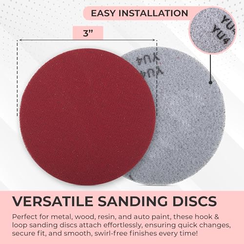 Sunmight Sunfoam Grip No Hole 3 Inch Sanding Discs - 1000 Grit Wet Dry Sandpaper for Car Paint, Headlights, Metal, Wood - Hook & Loop for Orbital & DA Sanders - Polishing & Finishing Abrasive (20 Pcs) - Image 4
