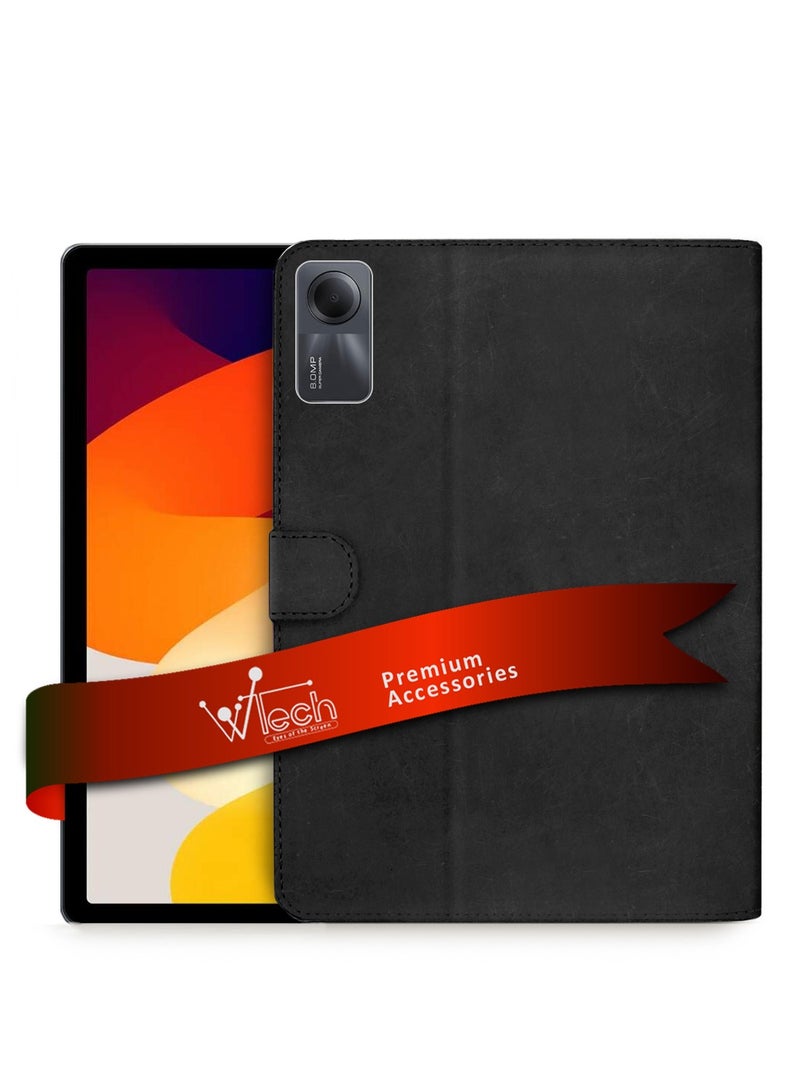 Wtech Xiaomi Redmi Pad SE 2023 (11.0 Inch) PU Leather Magnetic Closure Flip Case Cover - Black - Image 1
