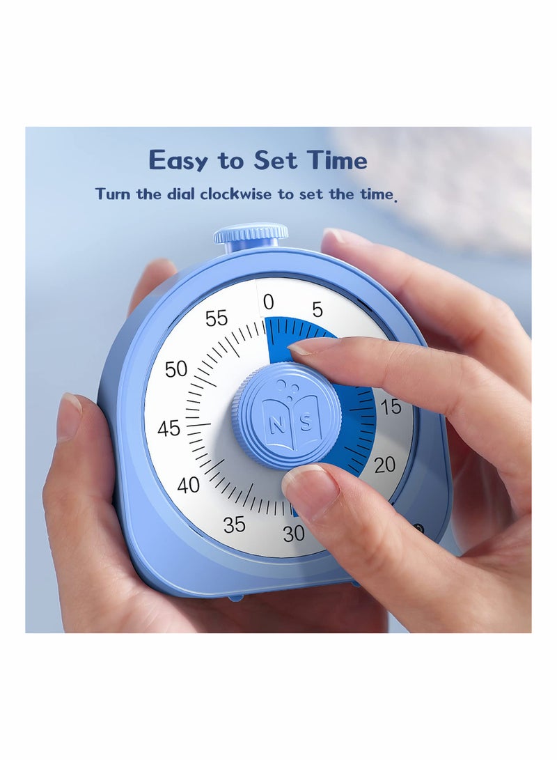 Rechargeable 60-Minute Visual Timer for Kids and Adults - Desk Countdown Clock for Cooking, Pomodoro Technique, and Classroom Time Management (Blue) - Image 5