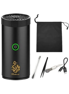 Scrolls Electric Bukhoor Burner for Car Usb Type-C Power Electrical Bakhoor Burner for Home Rechargeable Electric Mini Portable Incense Burners 14x7x7 cm  - Image 1