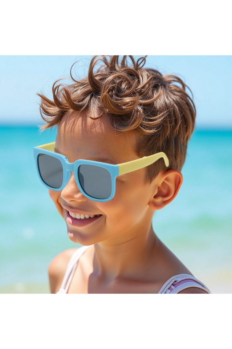 أطفال قابلة للطي نظارة شمسية ، نظارة شمسية باردة للبنين والبنات ، نظارة شمسية مثالية من العمر 3-12 ، مزودة بحزم تخزين النظارات الشمسية - Image 1