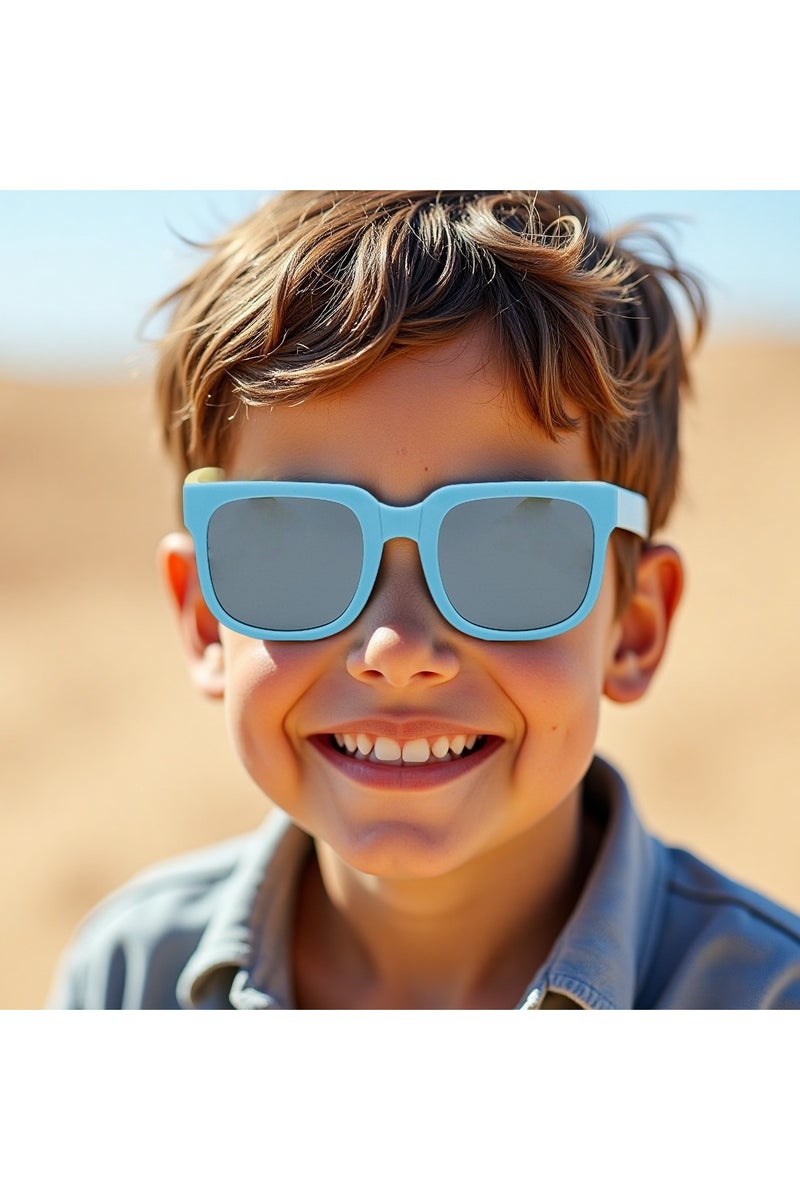 أطفال قابلة للطي نظارة شمسية ، نظارة شمسية باردة للبنين والبنات ، نظارة شمسية مثالية من العمر 3-12 ، مزودة بحزم تخزين النظارات الشمسية - Image 2