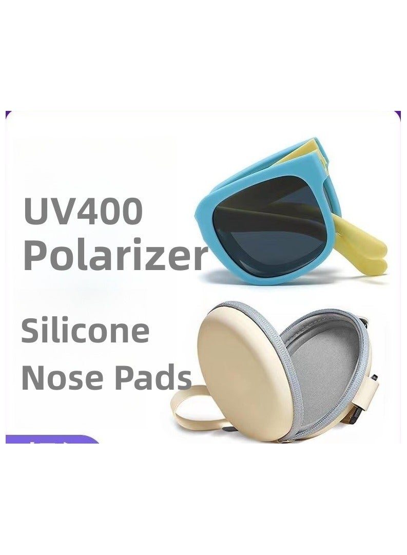 أطفال قابلة للطي نظارة شمسية ، نظارة شمسية باردة للبنين والبنات ، نظارة شمسية مثالية من العمر 3-12 ، مزودة بحزم تخزين النظارات الشمسية - Image 3