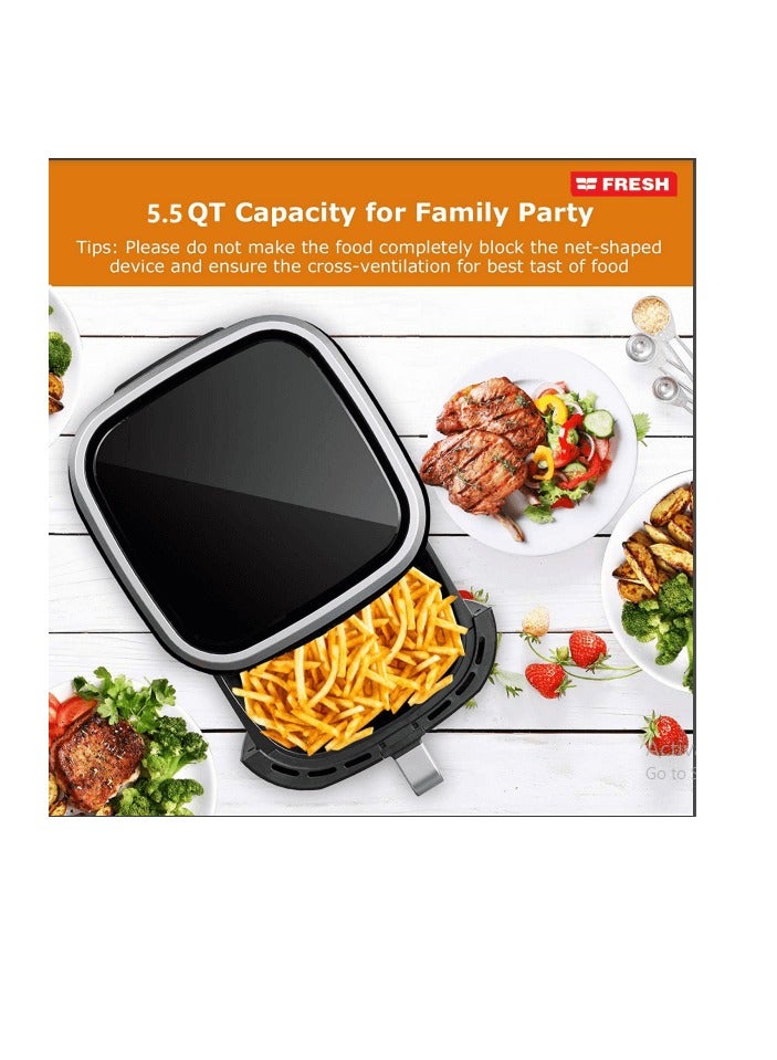 Fresh Mechanical Air Fryer, 1800 Watt, 7 Liter Capacity, Black - Image 3